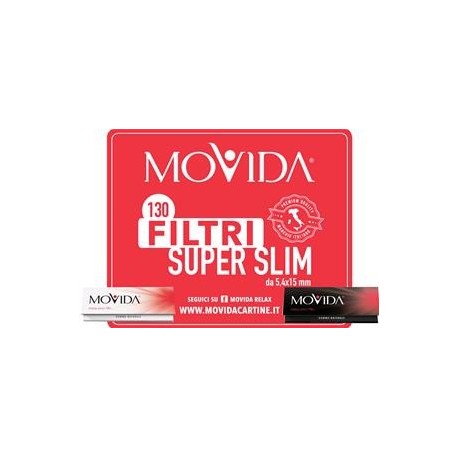 CARTINE CORTE BIANCHE MOVIDA 21G + 130 FILTRI SUPER SLIM 5,4x15 MM LISCI