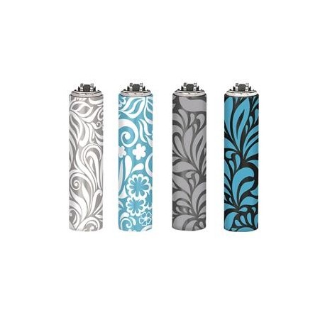 ACCENDINO CLIPPER MICRO METAL CASE FLOWER PATTERN