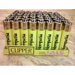 ACCENDINO CLIPPER HEMPATIA GIALLO - SCATOLA INTERA DA 48 PEZZI