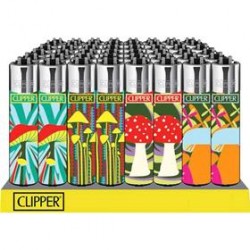 ACCENDINO CLIPPER SKETCHY SHROOMS - SCATOLA INTERA DA 48 PEZZI