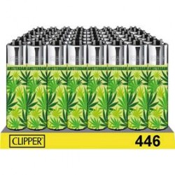 ACCENDINO CLIPPER FOGLIA VERDE - SCATOLA INTERA DA 48 PEZZI