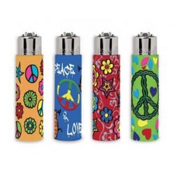 ACCENDINO CLIPPER GOMMA POP HIPPIE - SCATOLA INTERA DA 24 PEZZI