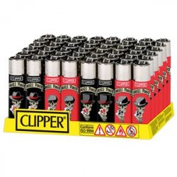 ACCENDINO CLIPPER MICRO SKULLS & POKER - SCATOLA INTERA DA 48 PEZZI